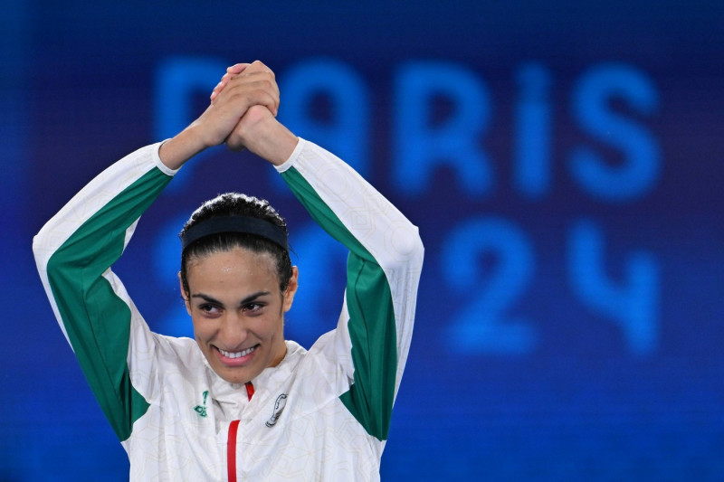 _OG_P2024_BOX_ 66KG_ALG_CHN_KHELIF Imane Khelif of Algeria during the boxing fight Womens 66kg Final Gold Medal against