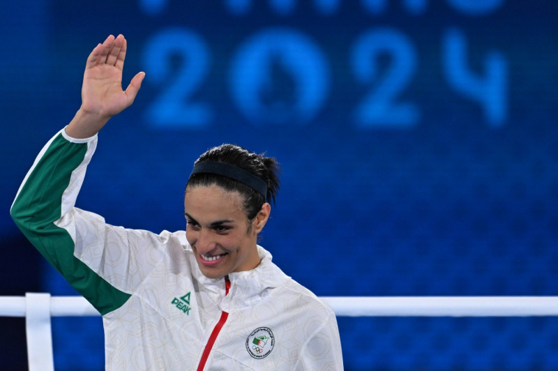 _OG_P2024_BOX_ 66KG_ALG_CHN_KHELIF Imane Khelif of Algeria during the boxing fight Womens 66kg Final Gold Medal against