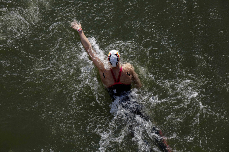 Leonie Beck, GER FRA, Olympische Spiele Paris 2024, Schwimmen Freiwasser, Frauen, 08.08.2024 FRA, Olympische Spiele Pari