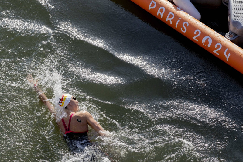 Leonie Beck, GER FRA, Olympische Spiele Paris 2024, Schwimmen Freiwasser, Frauen, 08.08.2024 FRA, Olympische Spiele Pari