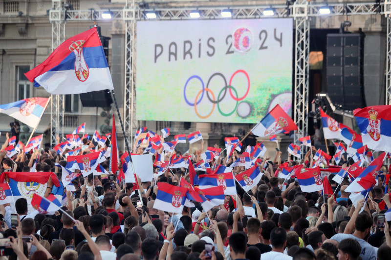 Serbia Belgrade welcome ceremony for the Serbian athletes who won medals