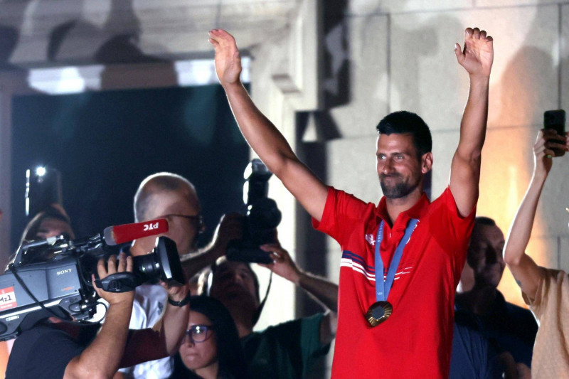 Serbia Belgrade welcome ceremony for the Serbian athletes who won medals