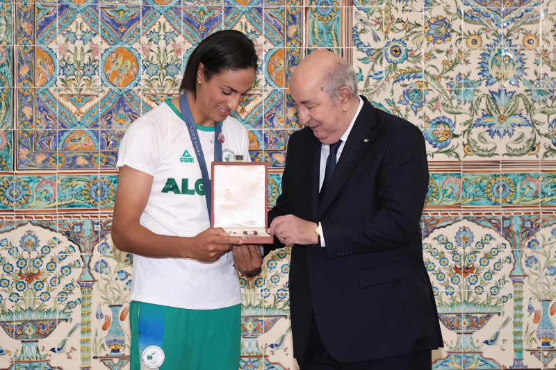 Algerian President Receives Imane Khelif And Other Medallists - Algiers, Algeria - 14 Aug 2024