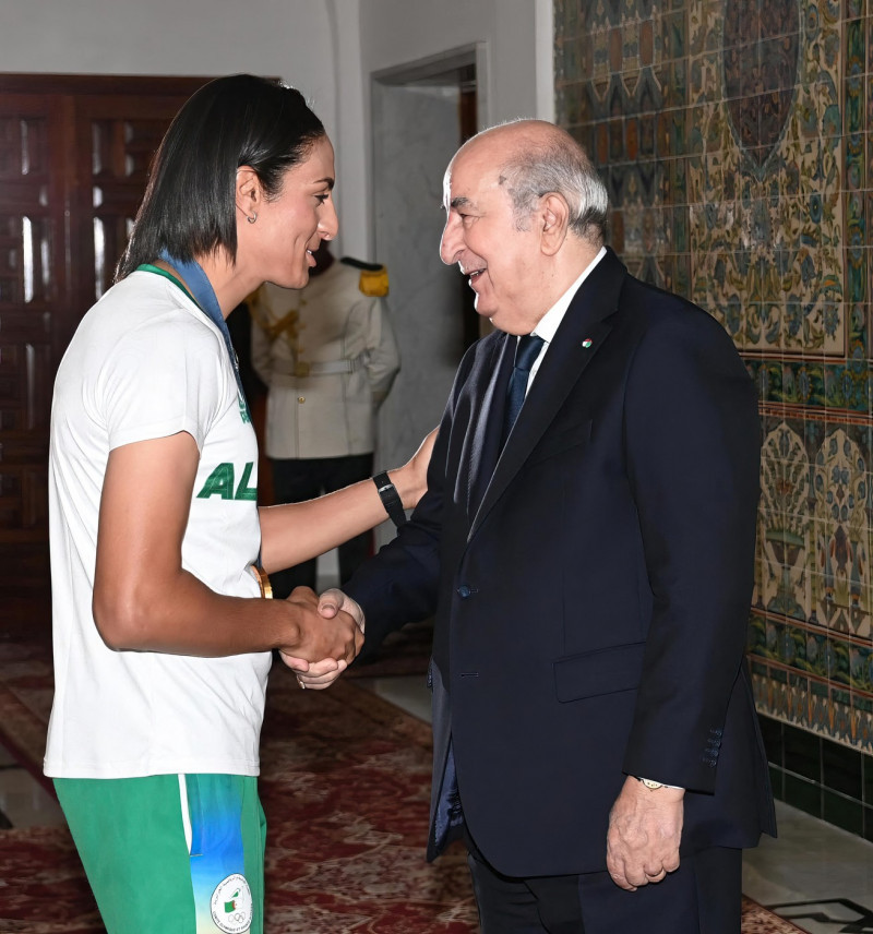 Algerian President Receives Imane Khelif And Other Medallists - Algiers, Algeria - 14 Aug 2024