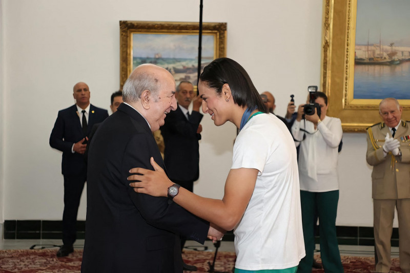 Algerian President Receives Imane Khelif And Other Medallists - Algiers, Algeria - 14 Aug 2024