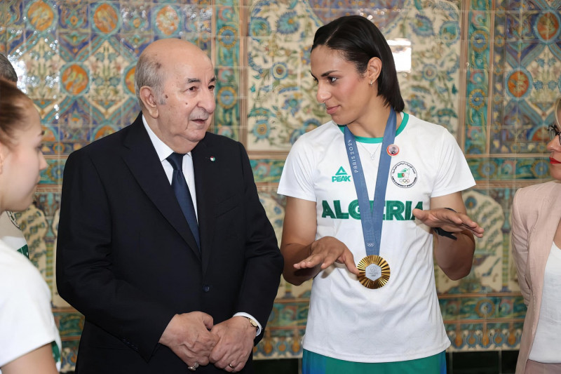 Algerian President Receives Imane Khelif And Other Medallists - Algiers, Algeria - 14 Aug 2024