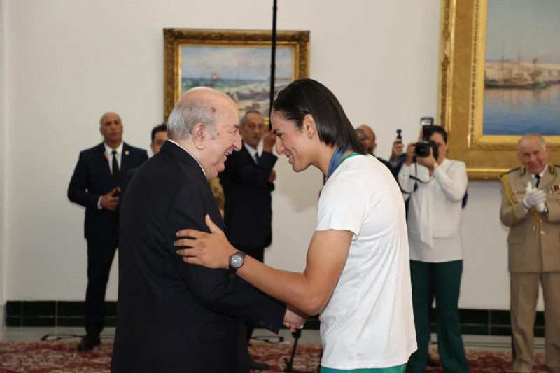 Algerian President Abdelmadjid Tebboune receives medal winning athletes of 2024 Paris Olympic Games