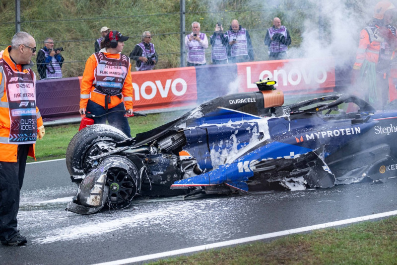 Formel 1 GP Zandvoort / Holland. Samstag, 24.08.2024 Logan Sargeant 2, Williams Racing crash in FP3; Formel 1 GP Zandvoo