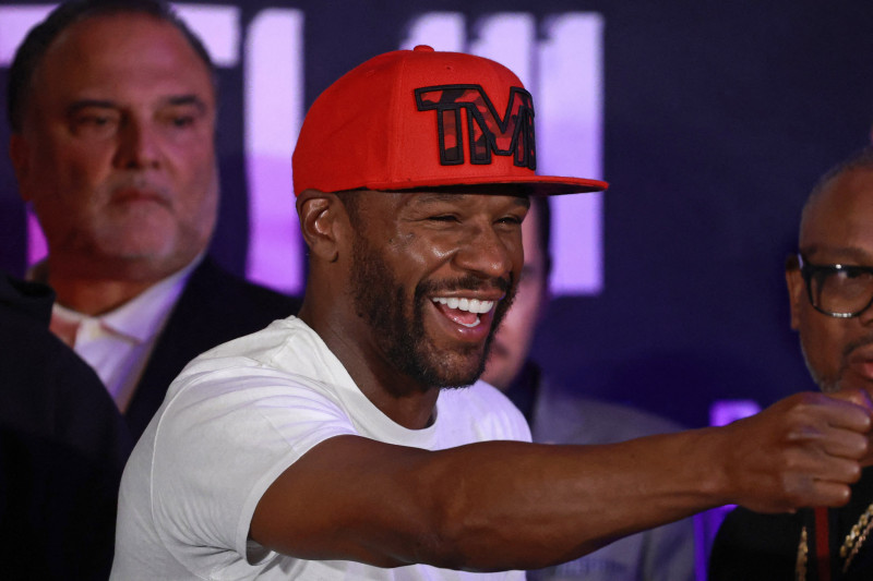 Ceremonial weigh-in ahead of Floyd Mayweather v John Gotti III in Mexico