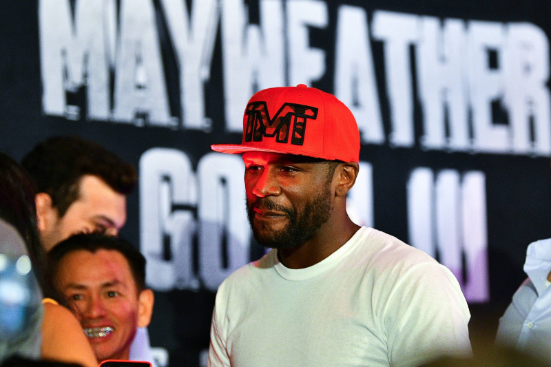 RECORD DATE NOT STATED Floyd Mayweather Jr. vs John Gotti III - Weigh-in ceremony Floyd Mayweather Jr during Weigh-in ce