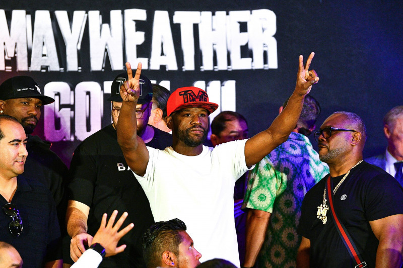 RECORD DATE NOT STATED Floyd Mayweather Jr. vs John Gotti III - Weigh-in ceremony Floyd Mayweather Jr during Weigh-in ce