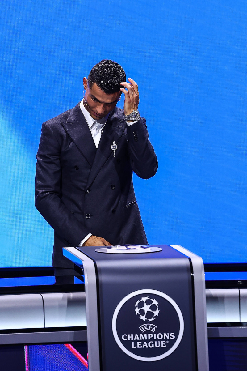 29th of August 2024 - UEFA CHAMPIONS LEAGUE KICK OFF 2024/2025 - DRAW LOTTERY WITH AI - FORUM GRIMALDI ronaldo (cristian