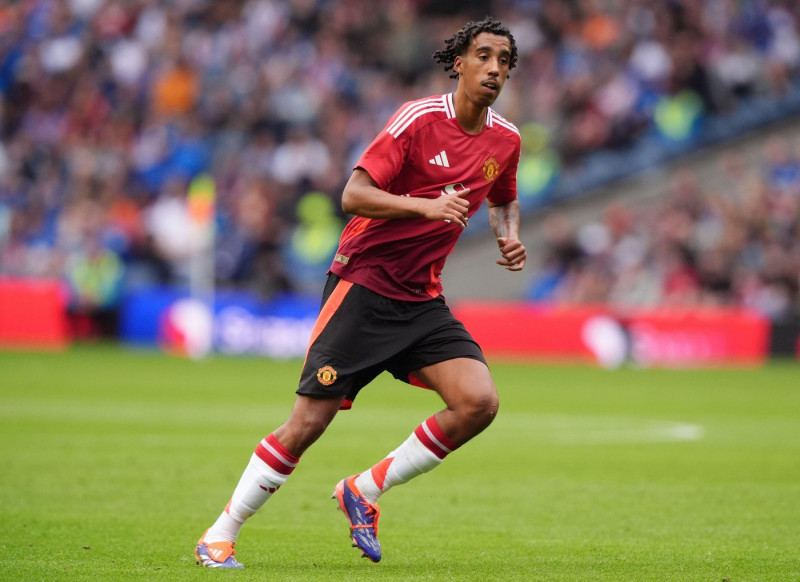 Manchester United's Leny Yoro during the pre-season friendly match at the Scottish Gas Murrayfield Stadium, Edinburgh. Picture date: Saturday July 20, 2024.