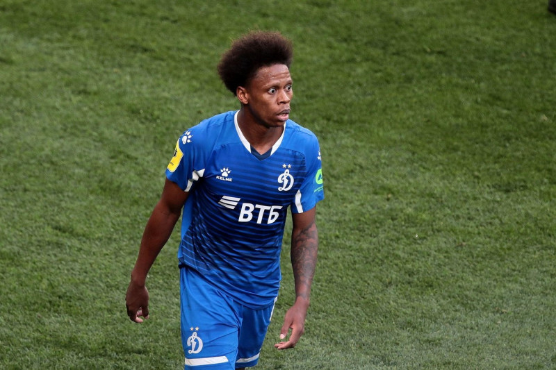 August 15, 2020. - Russia, Moscow. - Russian Football Premier League 2020/2021 - FC Dynamo Moscow vs FC Rotor Volgograd. In picture: FC Dynamo Moscow player Clinton N'Jie (9)