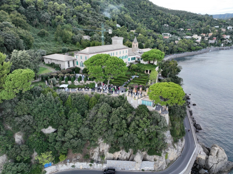 *PREMIUM-EXCLUSIVE* *MUST CALL FOR PRICING* - Tennis legend Boris Becker and Lilian de Carvalho Monteiro are married at a lavish wedding in front of family and friends in Cervara di Portofino