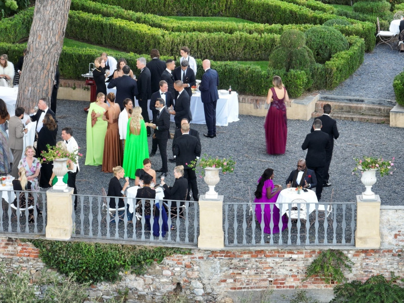 *PREMIUM-EXCLUSIVE* *MUST CALL FOR PRICING* - Tennis legend Boris Becker and Lilian de Carvalho Monteiro are married at a lavish wedding in front of family and friends in Cervara di Portofino