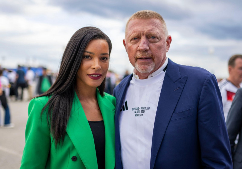 Munich, Germany. 14th Jun 2024.
Lilian de Carvalho Monteiro and Tennislegende Boris Becker
Germany - Scotland
Deutschland - Schottland
14.06.2024
Credit: Moritz Muller/Alamy Live News