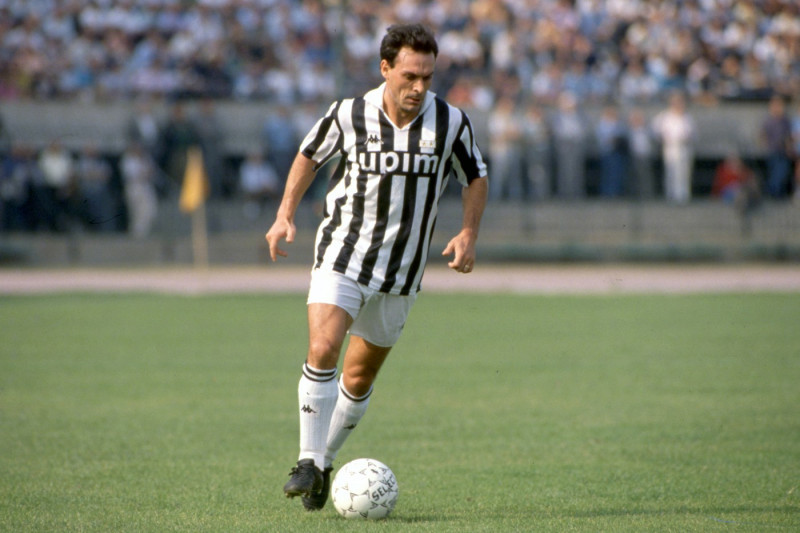 SALVATORE SCHILLACI, Juventus, Serie A, 1989-90, Azione, Action, Single shot SERIE A 1989-90 JUVENTUS