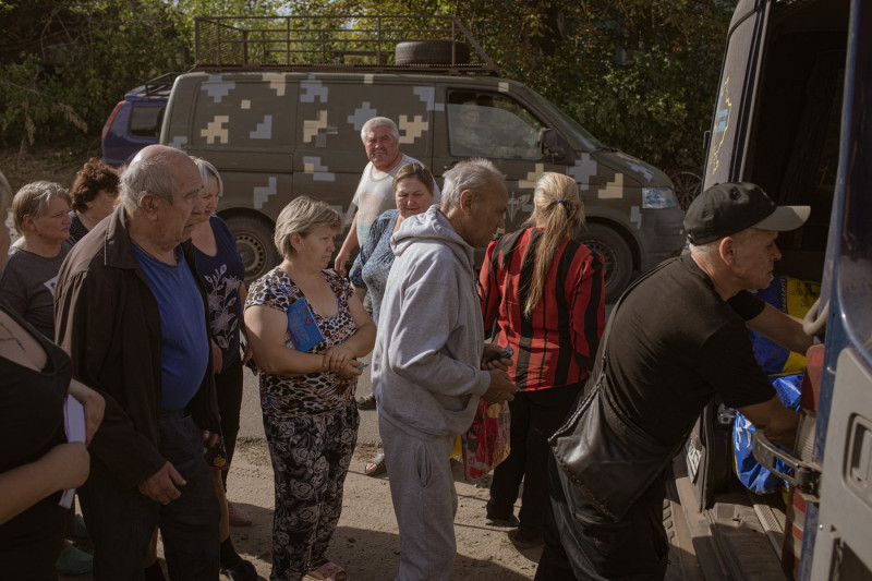 Humanitarian aid and military mobility in Khotin 30 km to Russian border amidst Russia-Ukraine war