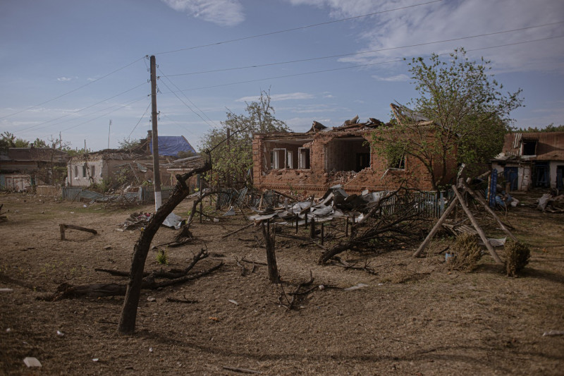 Humanitarian aid and military mobility in Khotin 30 km to Russian border amidst Russia-Ukraine war
