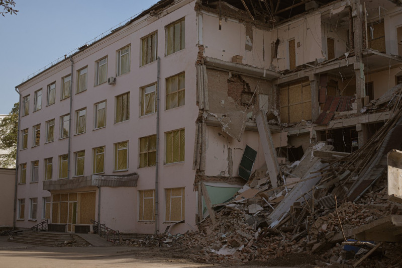 Humanitarian aid and military mobility in Khotin 30 km to Russian border amidst Russia-Ukraine war