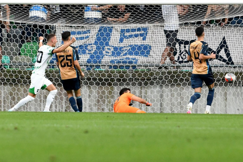 Ljubljana, Slovenia. 29th Aug, 2024. Raul Florucz of Olimpija Ljubljana during the UEFA Europa Conference League Play-offs qualifying round 2nd leg football match between Olimpija Ljubljana (Slovenia) and Rijeka (Croatia) at Stadium Stozice, Ljubljana, Sl