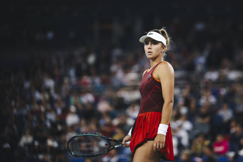 WUHAN, CHINA - OCTOBER 09: Jaqueline Cristian of Romania reacts in the Women s Singles Round of 32 match against Zheng Q