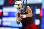 WUHAN, CHINA - OCTOBER 09: Jaqueline Cristian of Romania competes in the Women s Singles Round of 32 match against Zheng