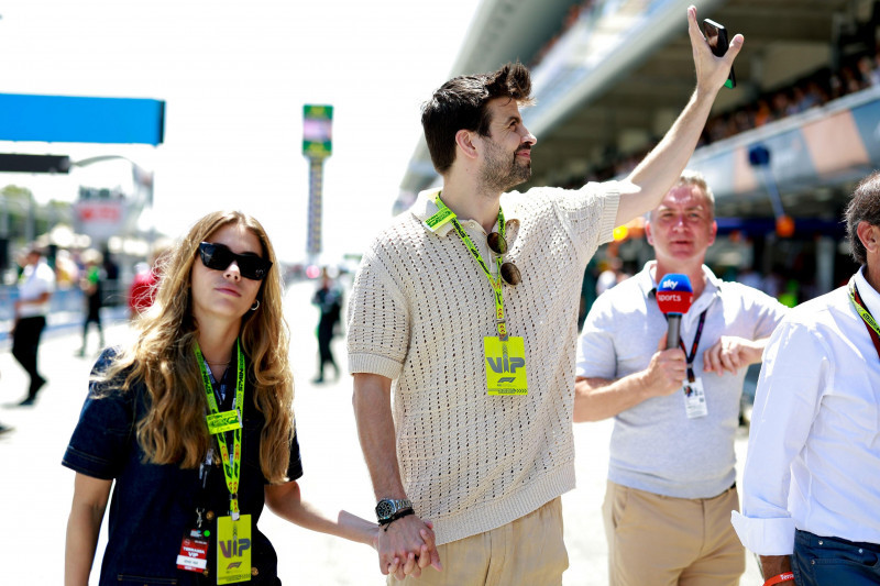 Gerard Pique former FC Barcelona football player and his girlfriend Clara Chia during the Formula 1 Aramco Gran Premio de Espana 2024, 10th round of the 2024 Formula One World Championship from June 21 to 23, 2024 on the Circuit de Barcelona-Catalunya, in