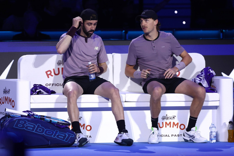 Purcell/Thompson vs Heliovaara/Patten Max Purcell of Australia (R) and Jordan Thompson of Austalia (L) during the Round