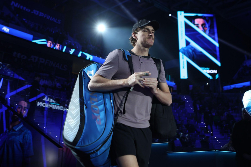 Turin, Italy. 16th Nov, 2024. Max Purcell of Australia looks on during the semi-final doubles match between Kevin Krawietz of Germany and Tim Puetz of Germany against Max Purcell of Australia and Jordan Thompson of Australia on Day seven of the Nitto ATP