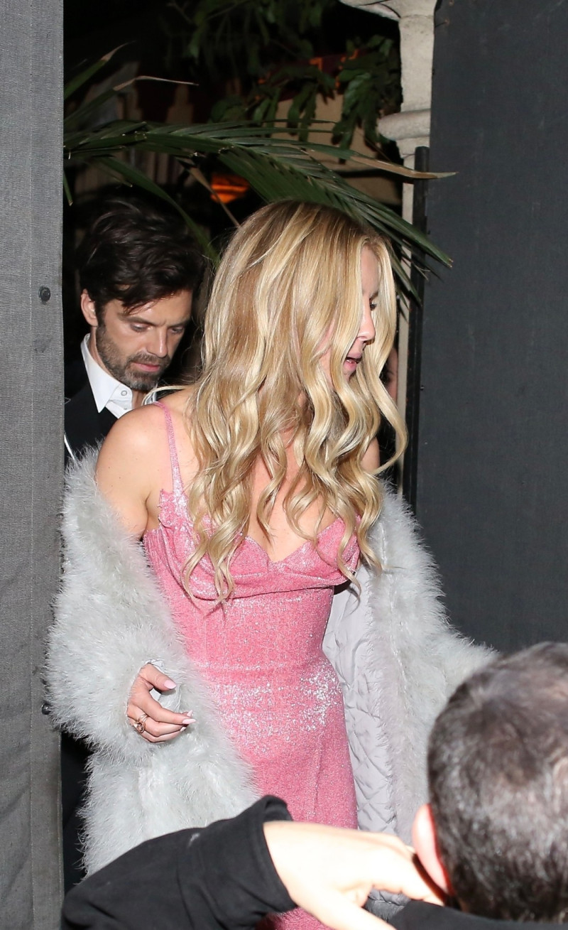 Golden Globe winner Sebastian Stan departs after-party at Chateau Marmont with girlfriend Annabelle Wallis