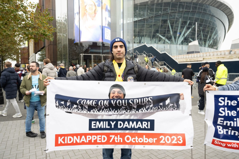 Emily Damari, British hostage rally. Stop The Hate a pro Israel campaign group at Tottenham Hotspur Football Club, White Hart Lane, Tottenham, London, UK.