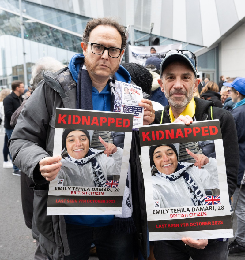 Emily Damari, British hostage rally. Stop The Hate a pro Israel campaign group at Tottenham Hotspur Football Club, White Hart Lane, Tottenham, London, UK.