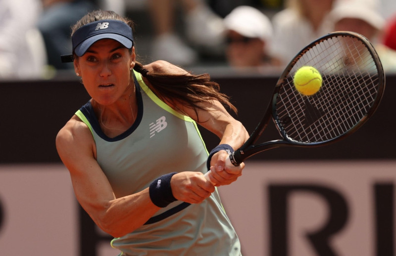 Rome, Italy. 13th May, 2024. Rome, Italy 13.05.2024: Madison Keys (USA) vs Sorana Cirstea (ROU) during Internazionali BNL 2024 Women's WTA 1000 Open tennis tournament in Rome at Pietrangeli. Credit: Independent Photo Agency/Alamy Live News