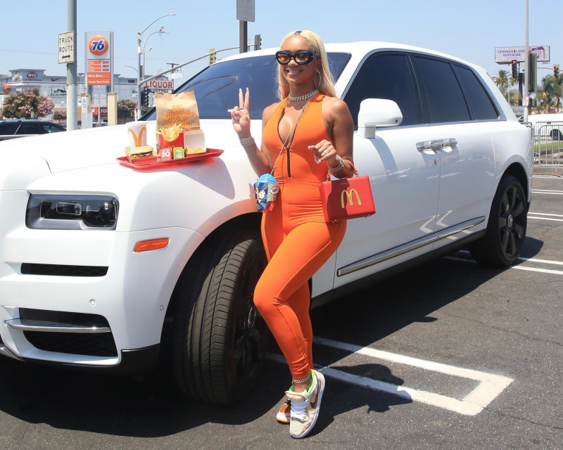 Saweetie promotes her McDonald's 'Saweetie Meal' collaboration in Lynwood, CA