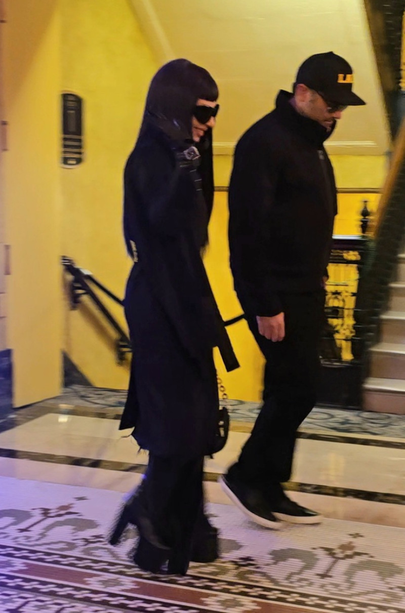 Lady Gaga And Michael Polansky Rock Goth Look On Their Way To Super Bowl In New Orleans - 9 Feb 2025