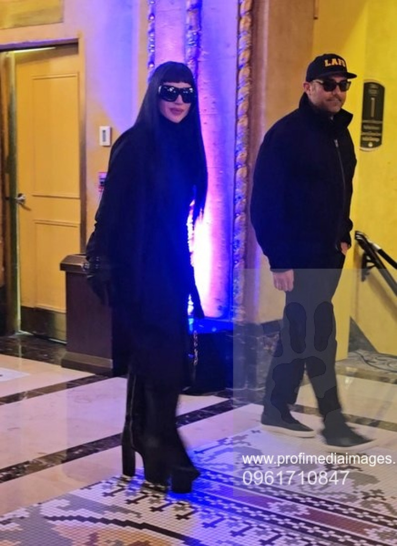 Lady Gaga And Michael Polansky Rock Goth Look On Their Way To Super Bowl In New Orleans - 9 Feb 2025