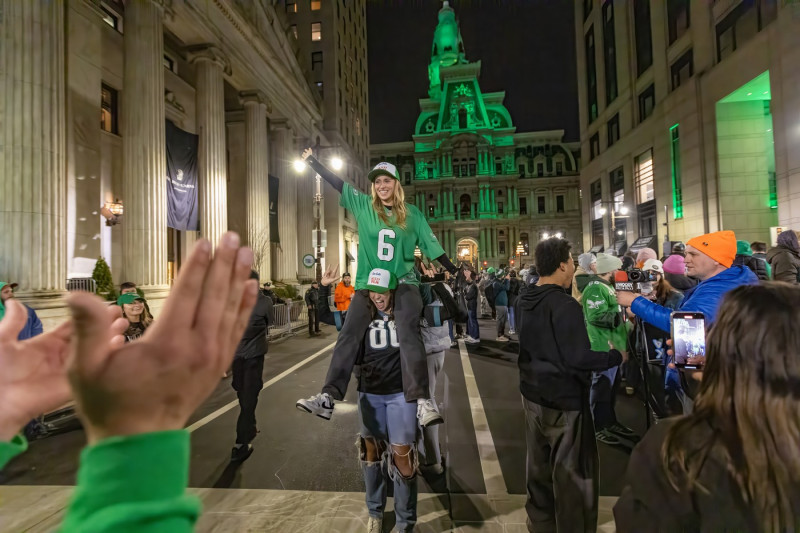 Eagles fans celebrating the Eagles' Super Bowl LIX win, Philadelphia, USA - 09 Feb 2025