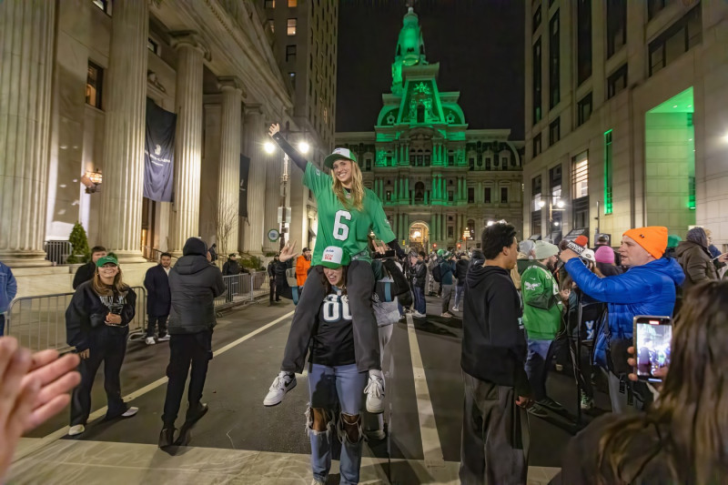 Eagles fans celebrating the Eagles' Super Bowl LIX win, Philadelphia, USA - 09 Feb 2025