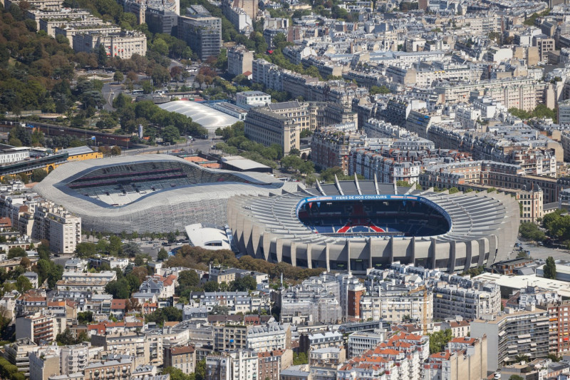 Vues aériennes du Parc des Princes à Paris