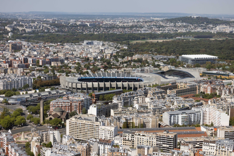 Vues aériennes du Parc des Princes à Paris