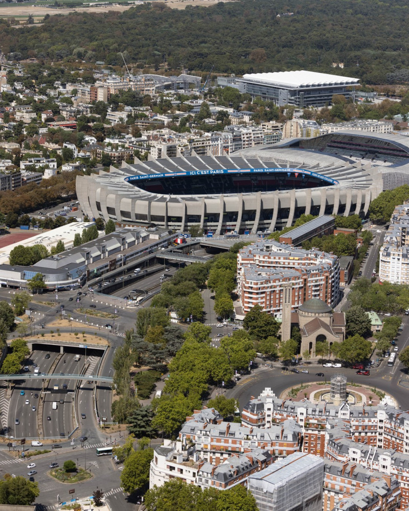 Vues aériennes du Parc des Princes à Paris