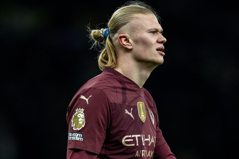 LONDON, ENGLAND - FEBRUARY 26: Erling Haaland of Manchester City FC during the Premier League match between Tottenham Hotspur FC and Manchester City F