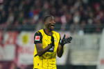 March 15 2025: Serhou Guirassy of Borussia Dortmund gestures during a 1. Bundesliga game, RB Leipzig vs Borussia Dortmund, at Red Bull Arena, Leipzig, Germany. Ulrik Pedersen/CSM