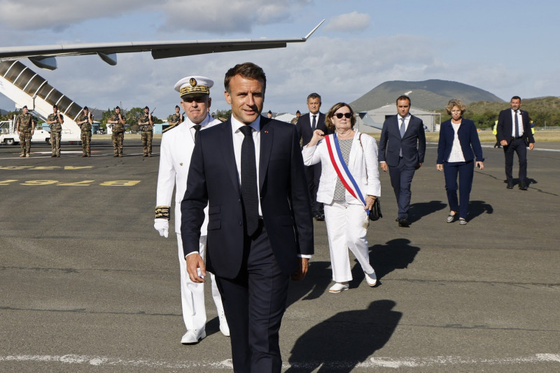 Emmanuel Macron on visit in New Caledonia