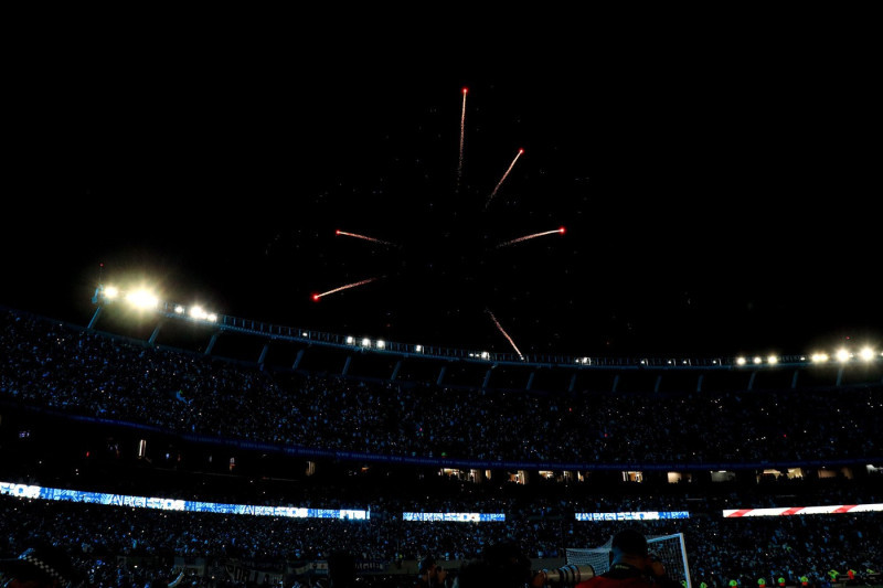 Buenos Aires, 25.03.2025: Fireworks to celebrate the victory of Argentina over Brazil after the match for 14th round of Fifa Qualifiers World Cup 2026 at Mas Monumental Stadium. (Photo: Néstor J. Beremblum)