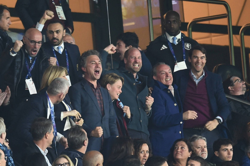 Prince William and son George at Parc des Princes, 9 April 2025.
