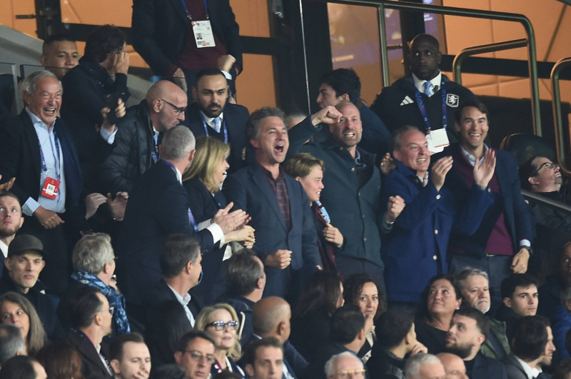 Prince William and son George at Parc des Princes, 9 April 2025.