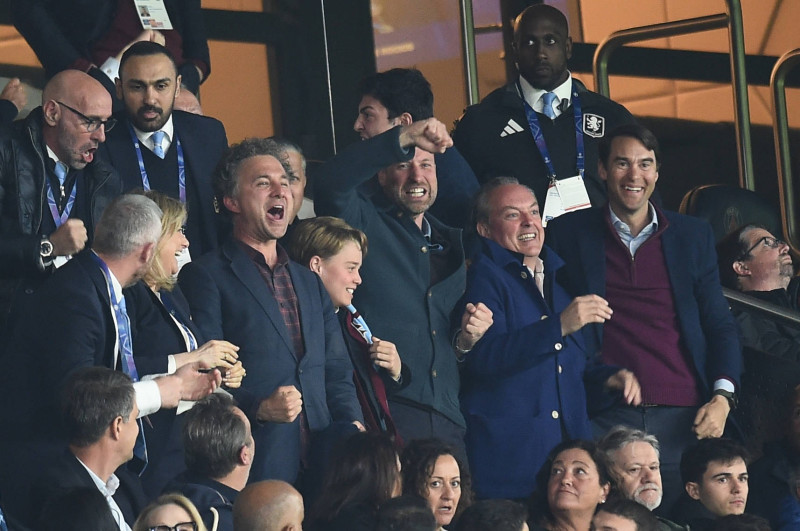 Prince William and son George at Parc des Princes, 9 April 2025.